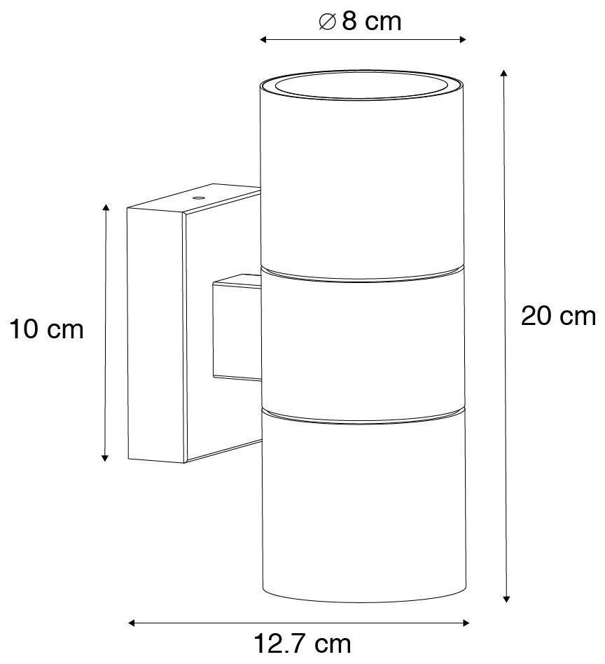 Moderné vonkajšie nástenné svietidlo čierne 2-žiarovkové AR70 IP44 - Duo