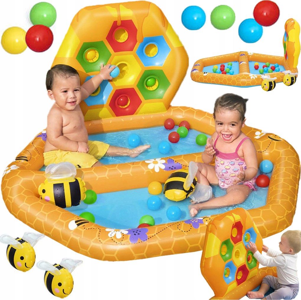 Vodné Ihrisko Pre Deti Nafukovací Bazén Brodzik Sorter 20x Loptičky
