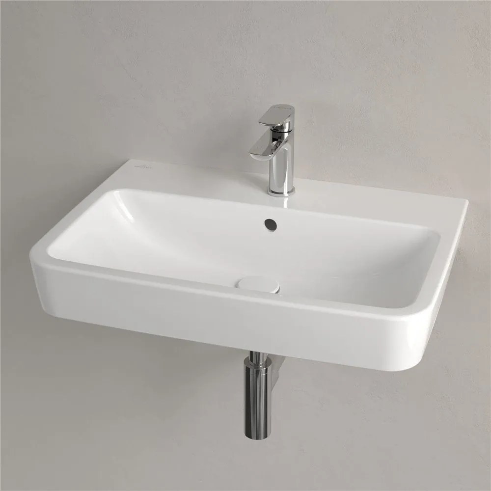 VILLEROY & BOCH O.novo závesné umývadlo s otvorom (zadná a spodná strana brúsená), s prepadom, 650 x 460 mm, biela alpská, 4A41KG01