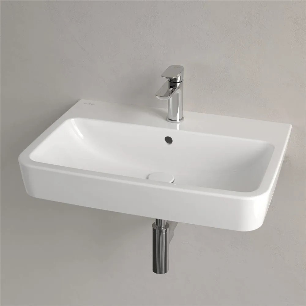 VILLEROY &amp; BOCH O.novo závesné umývadlo s otvorom (zadná a spodná strana brúsená), s prepadom, 650 x 460 mm, biela alpská, 4A41KG01