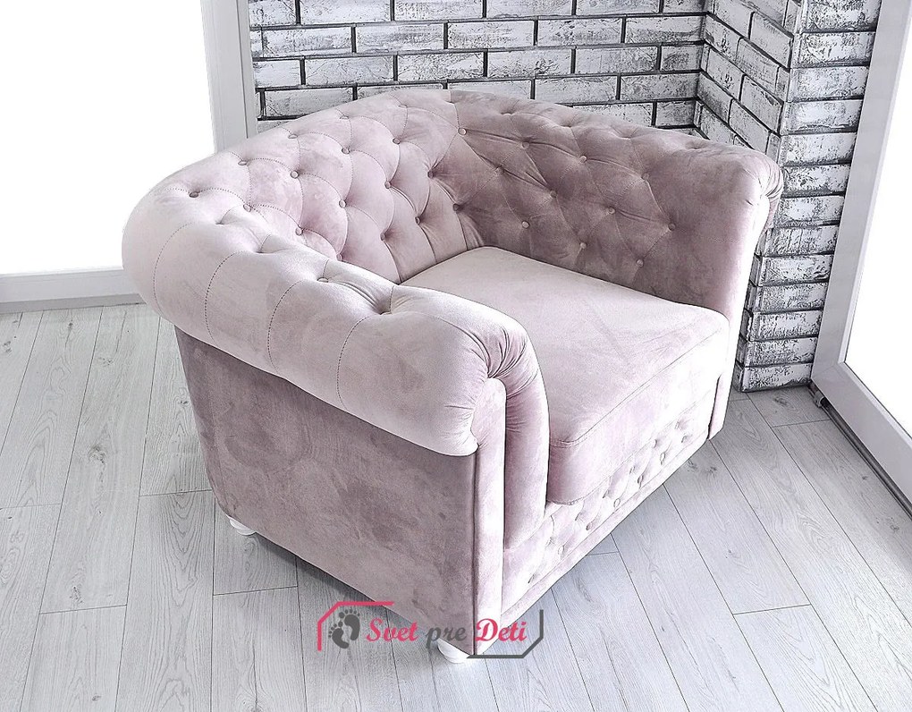 Kreslo Chesterfield Dusty Pink