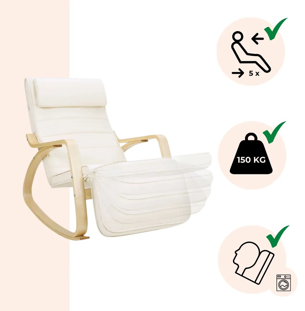 Hojdacie kreslo, leňoška SWING nosnosť 150kg, 67x115x91cm, béžová Jurhan