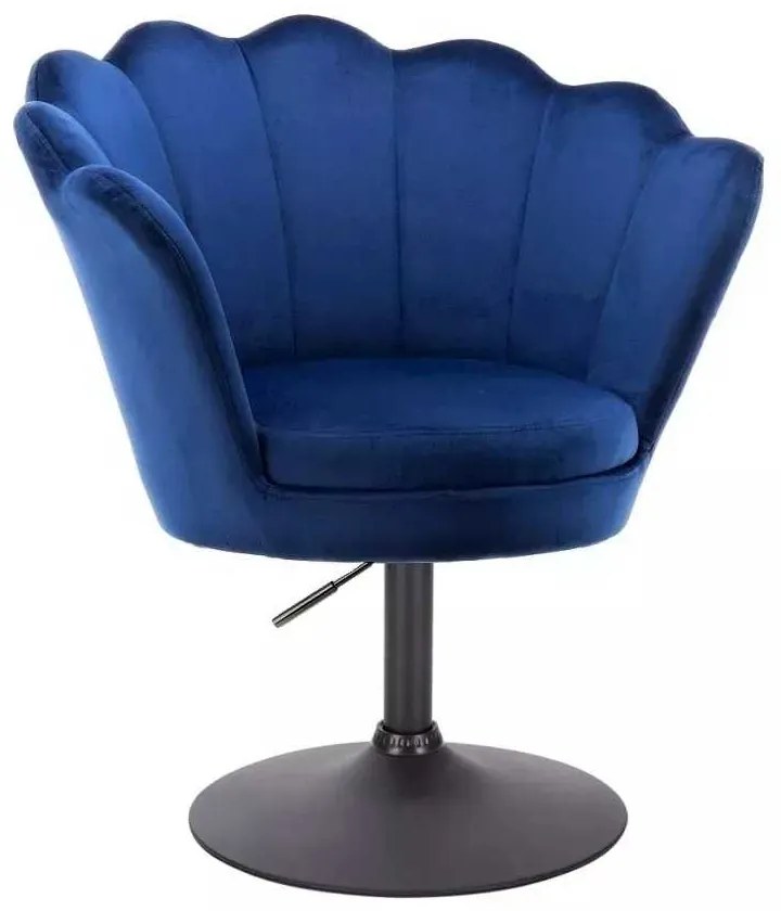 LuxuryForm DESIGN Kreslo FREY VELUR na čiernom tanieri - modré