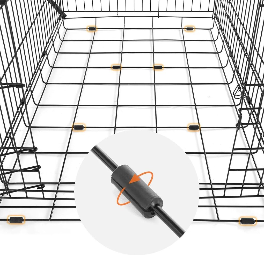 Klietka pre psa s 2 dverami, XL skladacia prepravka, čierna