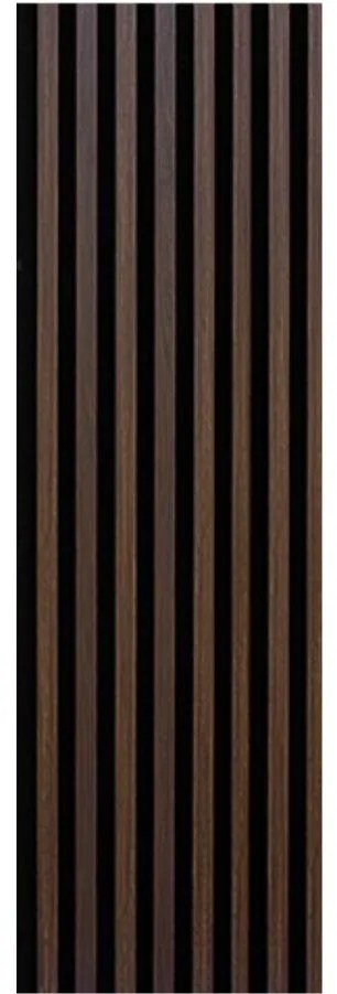 Akustické dekoračné panely, dub tmavý 3D lamely na filcovom podklade, rozmer 270 x 40 cm, IMPOL TRADE