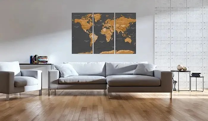 Obraz - World Map: Modern Aesthetics Veľkosť: 120x80, Verzia: Premium Print