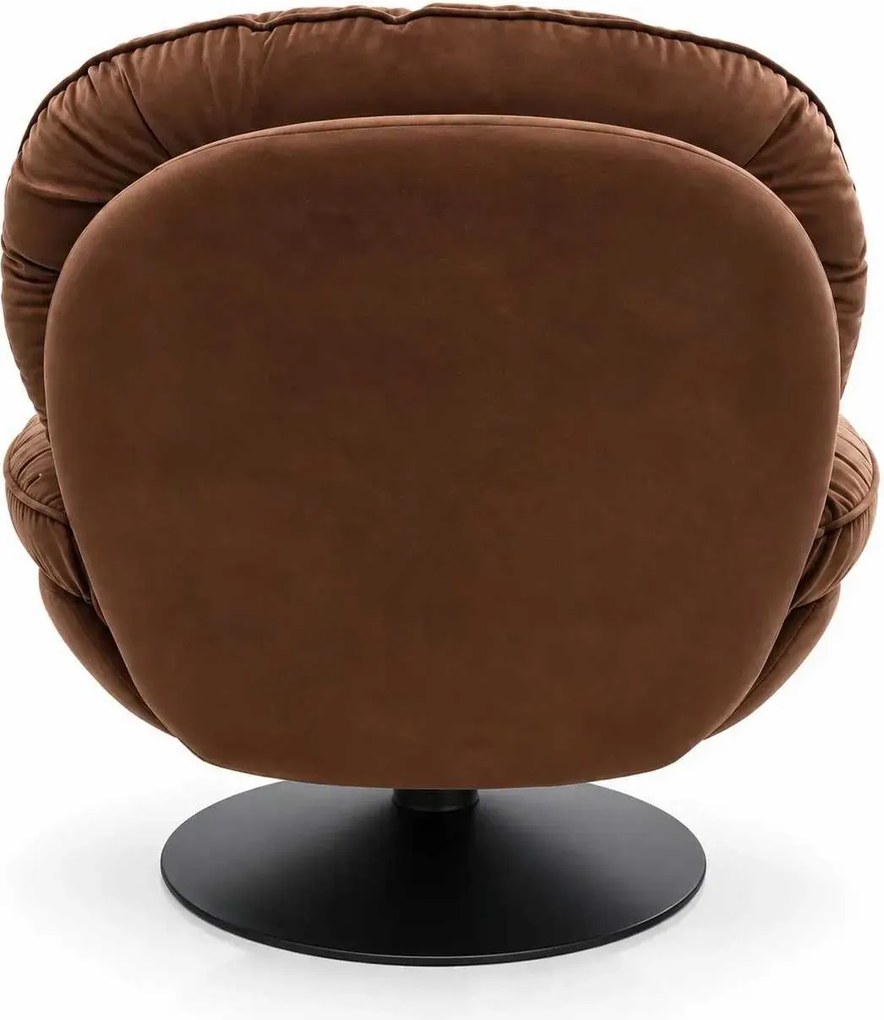 LuxuryForm DESIGN Otočné kreslo LUNA s podnožkou - hnedé