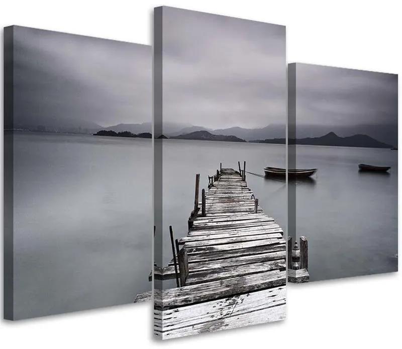 Gario Obraz na plátne Zimné jazero - 3 dielny Rozmery: 60 x 40 cm