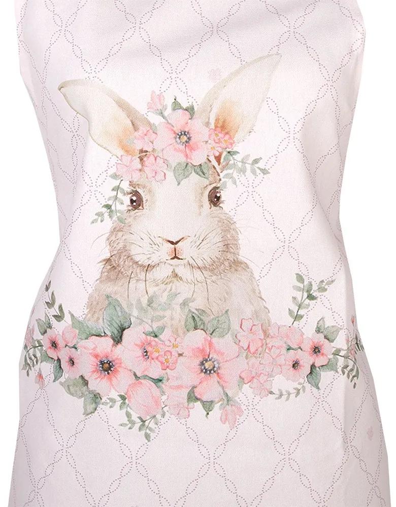 Ružová bavlnená zástera s králikom Floral Easter Bunny - 70*85 cm