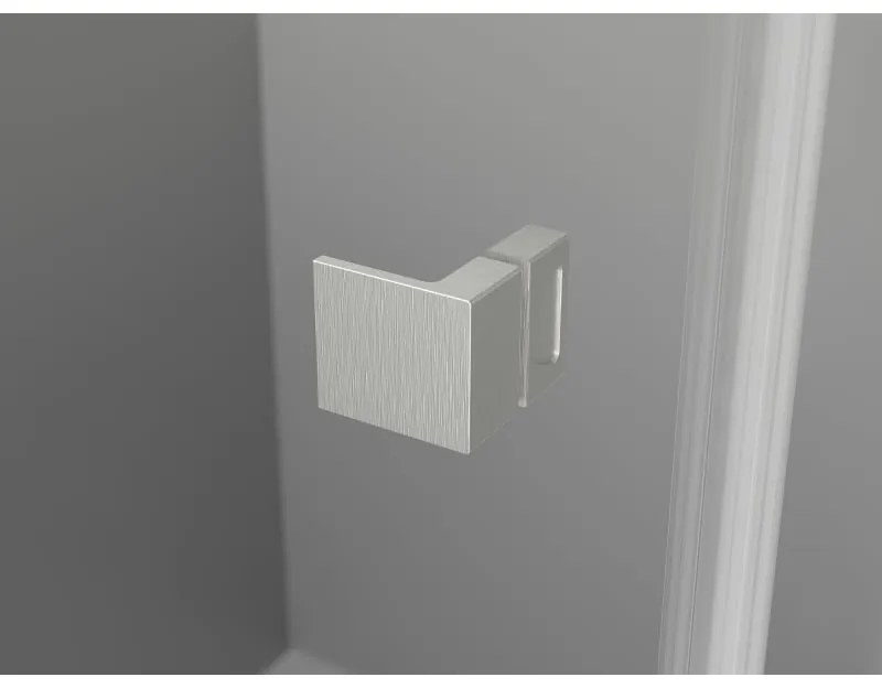 Mexen Lunar-B L, 1-krídlový sprchový kút, ľavý, 90 x 80 cm, 8mm číre sklo, brúsená oceľ profil, 832L-090-080-97-00-L