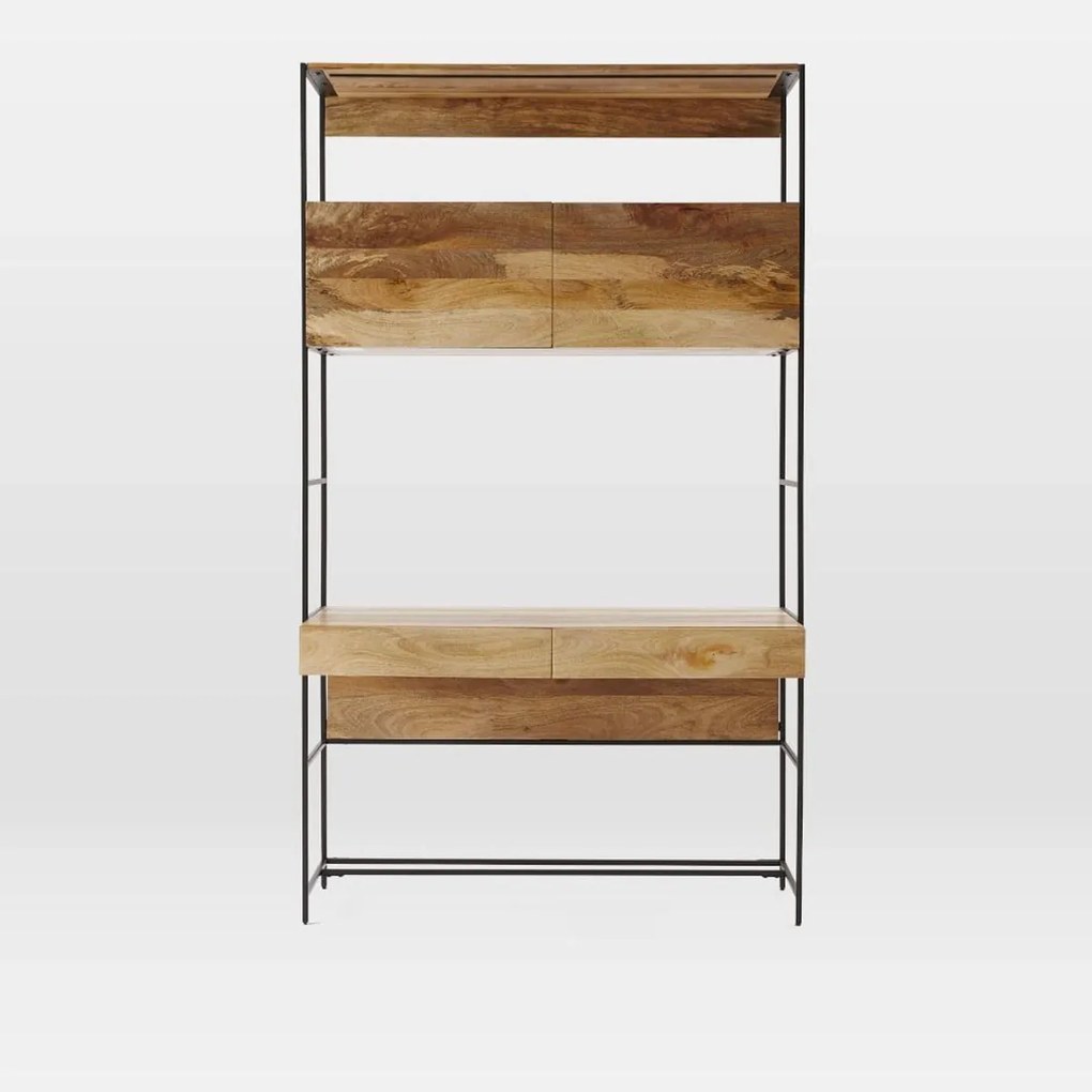 furniture-nabytek.cz - Drevený stôl s kovovým podstavcom z masívneho mangového dreva 130x213x55