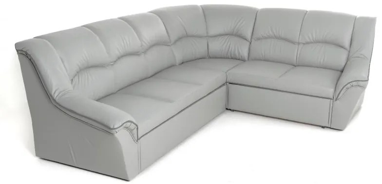 Kožená rohová sedacia súprava DUBAJ LUX XL II, Ľavá, červená/biela (K-55/K-1)