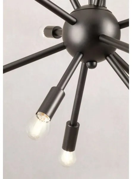 Redo 01-2934 - Závesný luster STELLAR na lanku 12xE14/25W/230V čierny