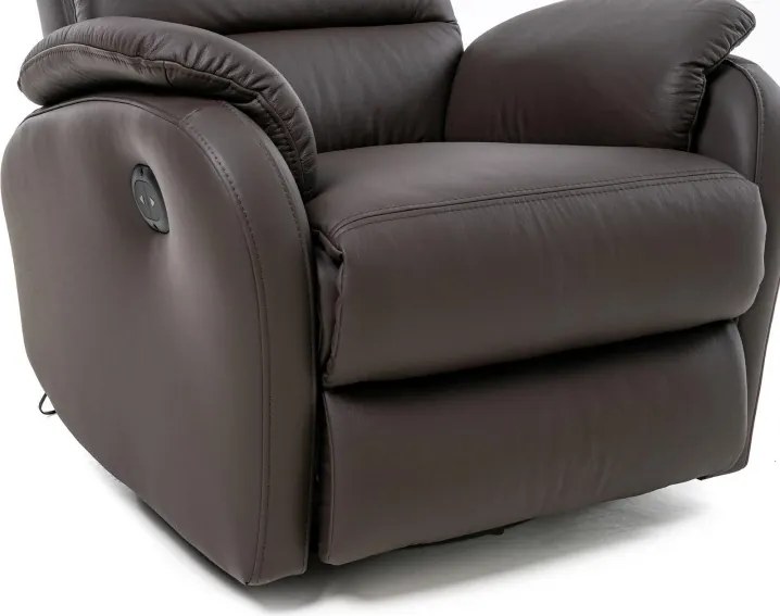 Kožené hojdacie kreslo s elektrickým polohovaním ELEGANT 1, koňak (K 2136)