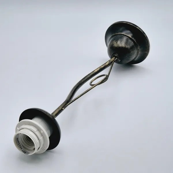 Luster na tyči RETRO 1xE27/60W/230V čierna patiny