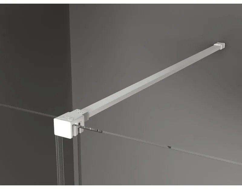 Mexen Velar, sprchový kút s posuvnými dverami 120(dvere) x 75(stena) cm, 8mm číre sklo, biela, 871-120-075-01-20