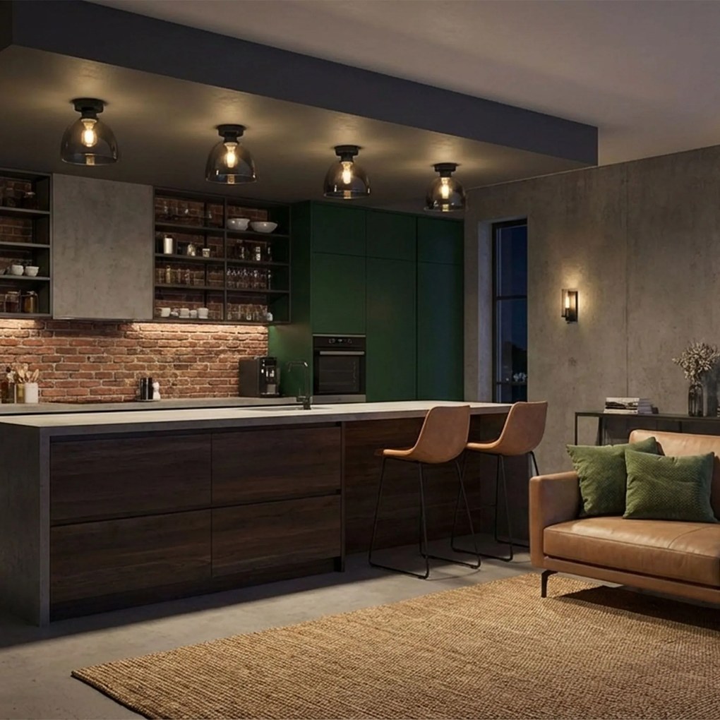 Toolight Toolight, stropné svietidlo 1xE27 APP1303-1C, čierna, OSW-02427