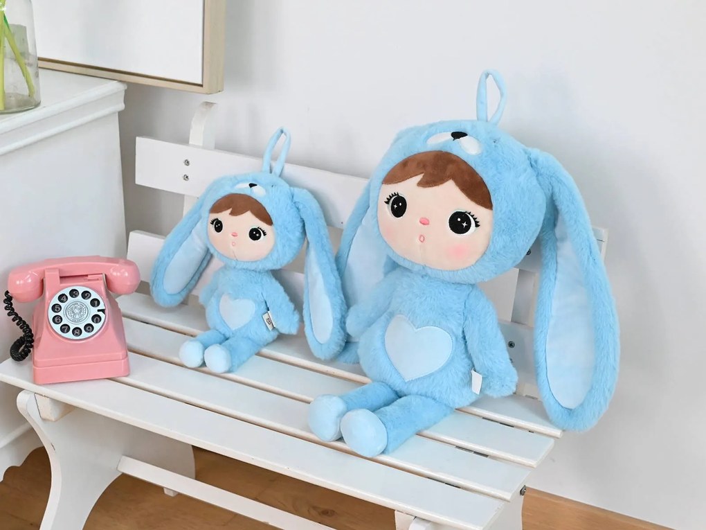 Usínáček - Panenka zajíček modrá 50 cm