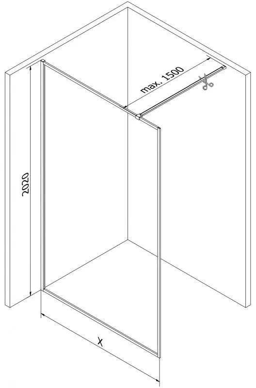 Mexen, Mexen Kioto-XF sprchová stena s rámom 70 x 202 cm, grafit 10 mm, chróm - 800-070-104-01-40-X