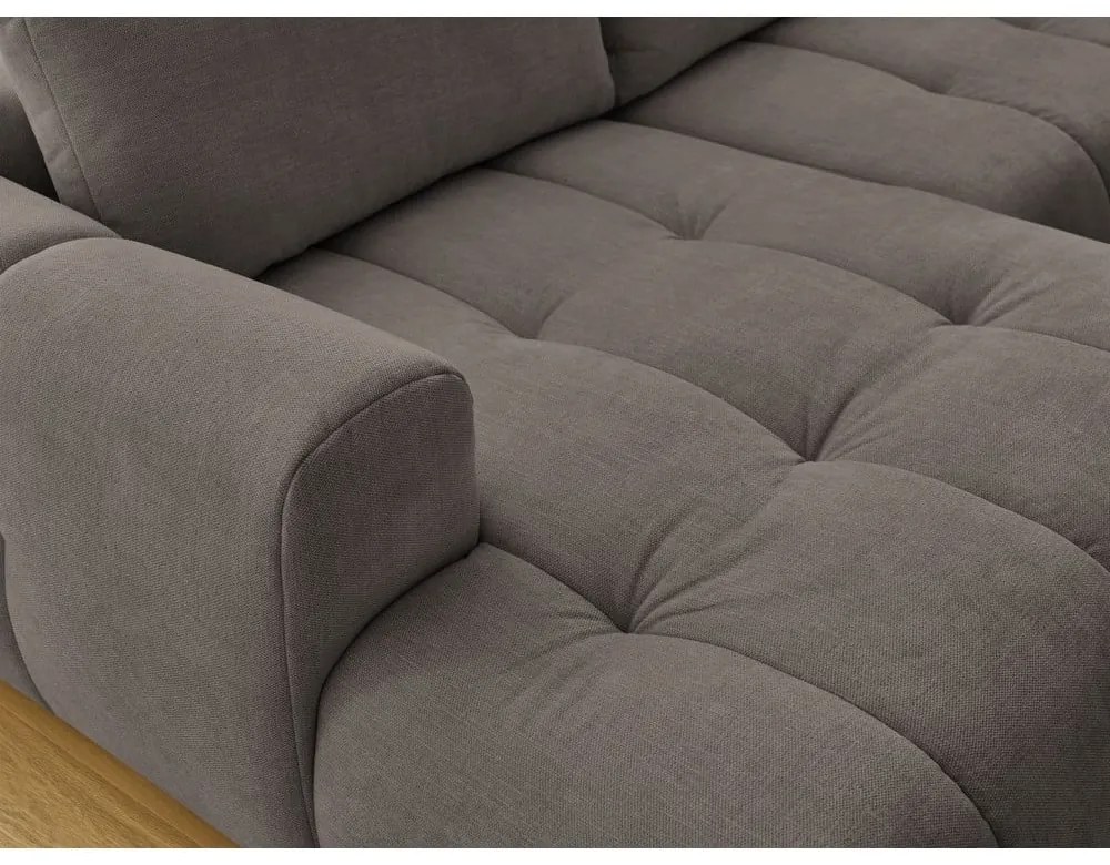 Taupe rozkladacia/s úložným priestorom rohová pohovka (pravý roh/do tvaru "U") Fuji – Bobochic Paris