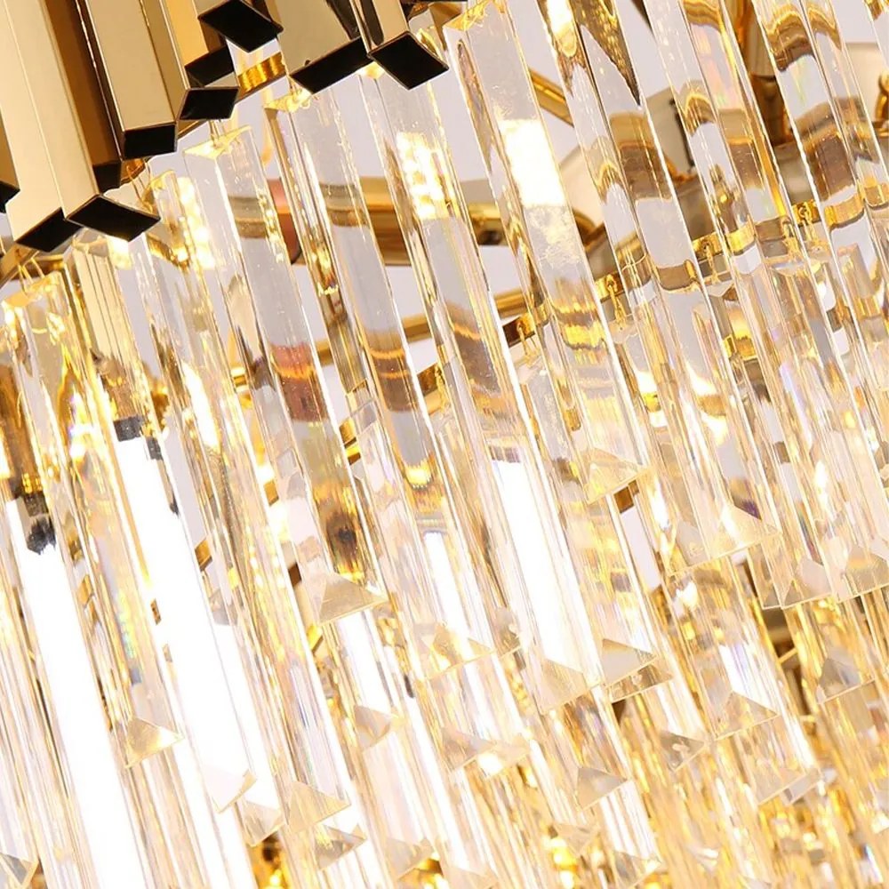 Toolight - nástenná lampa krištáľová E27 60W APP602-W, zlatá, OSW-08914
