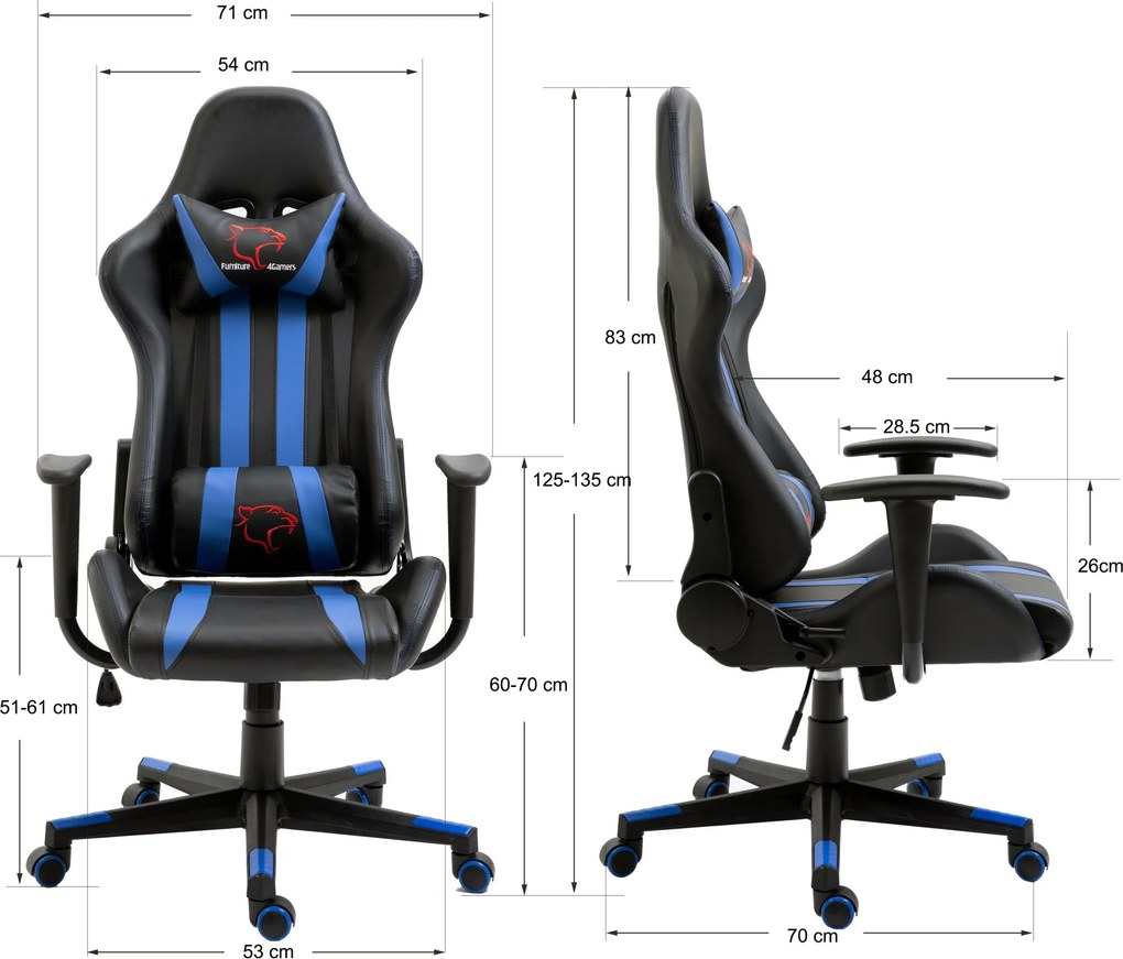 Herné kreslo F4G FG33 čierne/biele