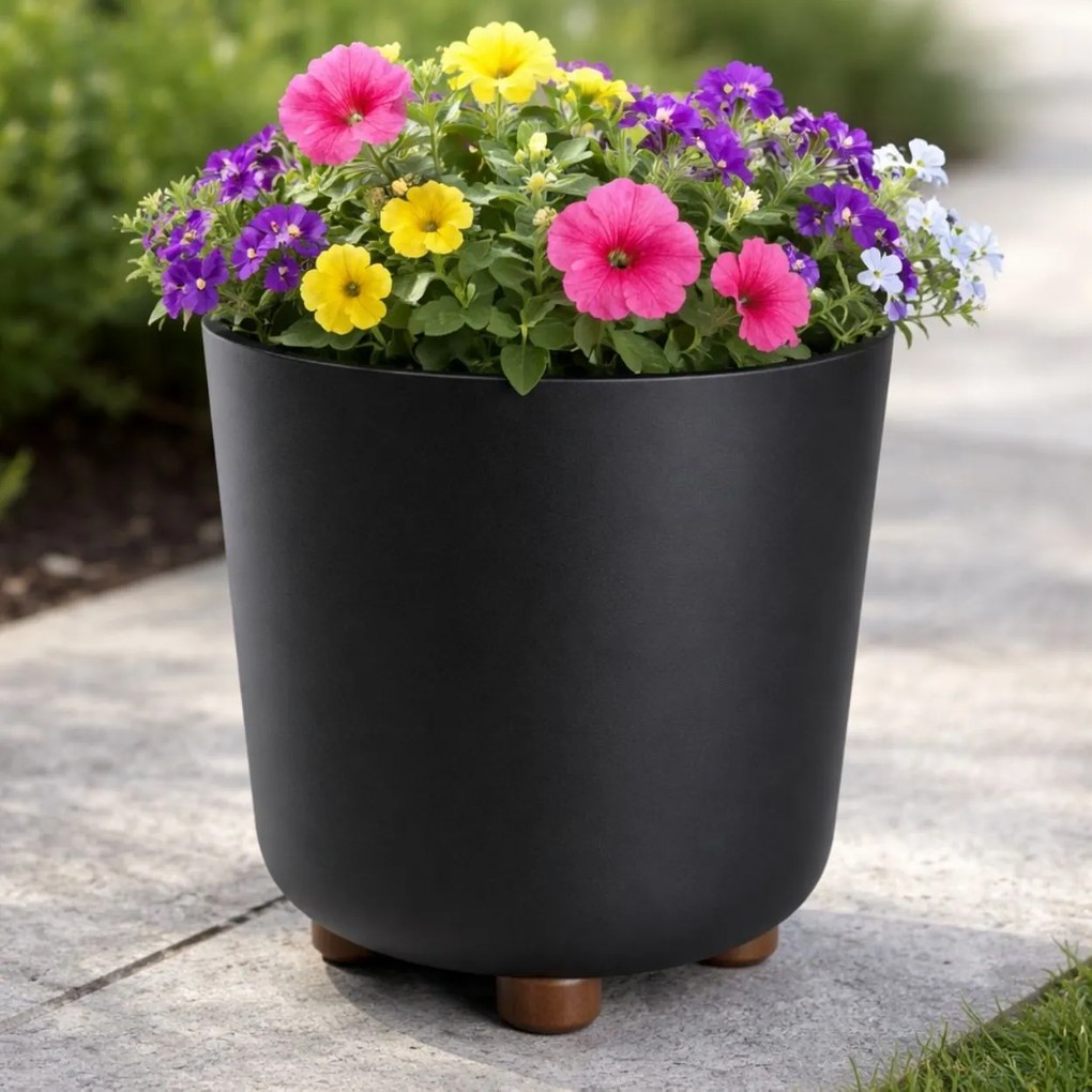 PLASTOVÝ KVETINÁČ TERRA 24X27,5 CM ČIERNA