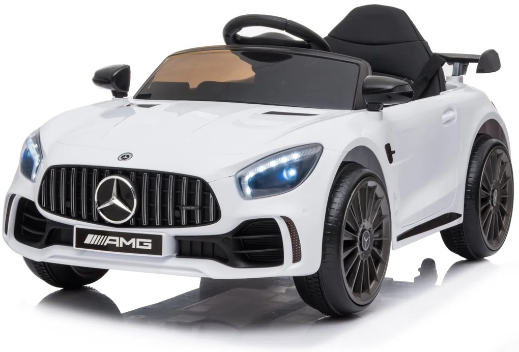 Detské elektrické autíčko na diaľkové ovládanie BestBerg BBCC-50W - Mercedes-Benz AMG GT R / od 3 rokov / nosnosť 25 kg / biela