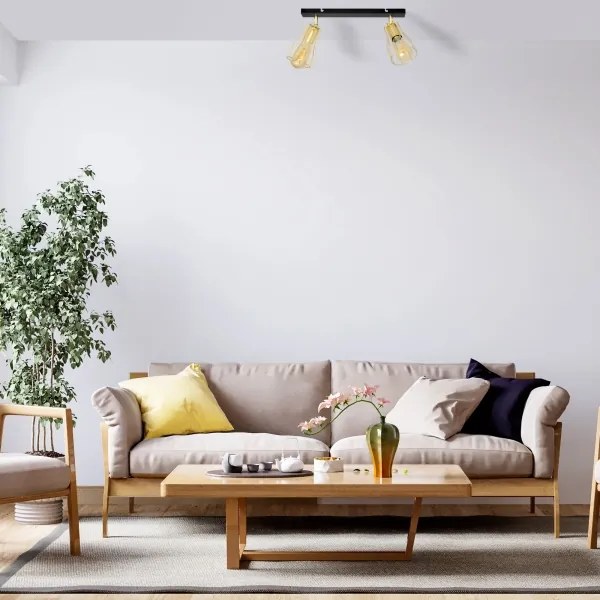 Bodové svietidlo TUBE 2xE27/15W/230V zlatá/čierna