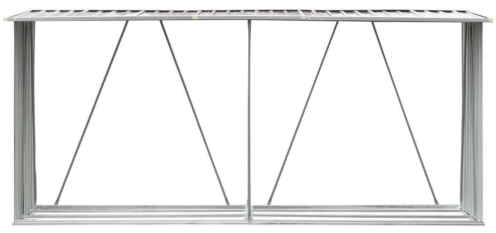 Záhradná kôlňa na drevo galvanizovaná oceľ 330x84x152 cm hnedá