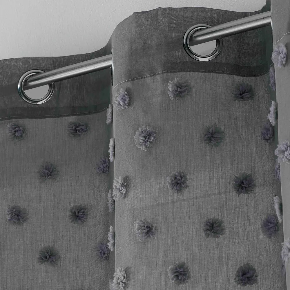 Antracitová voálová záclona 140x240 cm Melusine – douceur d'intérieur