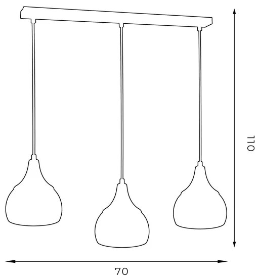 Luster na lanku AKTAN 3xE27/60W/230V čierna