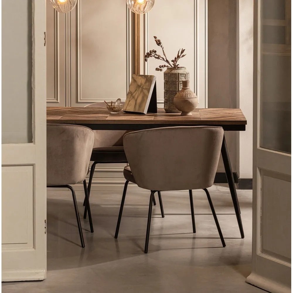 Béžové čalúnené jedálenské kreslá v súprave 2 ks Admit – WOOOD