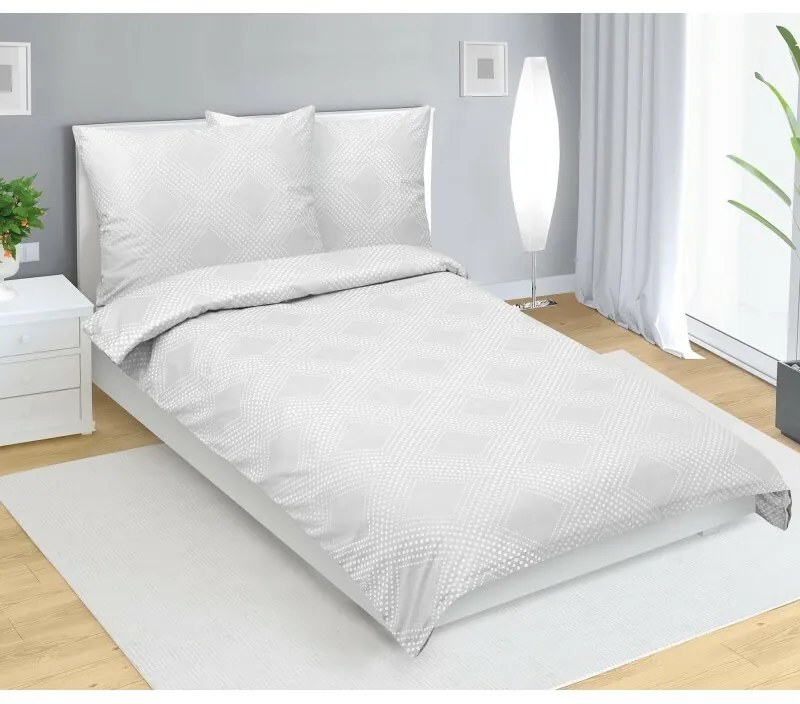 Bellatex Saténová posteľná bielizeň Linie biela ,140 x 220 cm, 70 x 90 cm, 140 x 220 cm, 70 x 90 cm