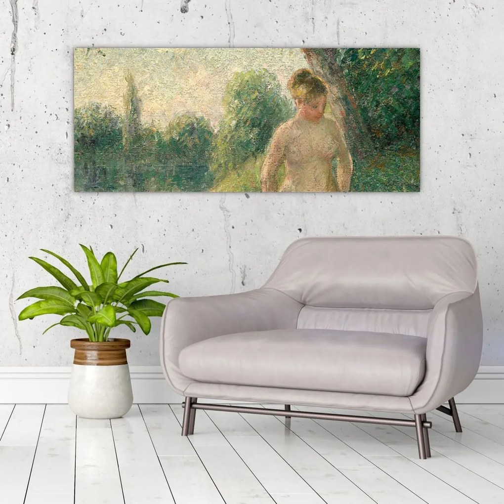 Obraz - Camille Pissarro, The Bather, reprodukcia (120x50 cm)