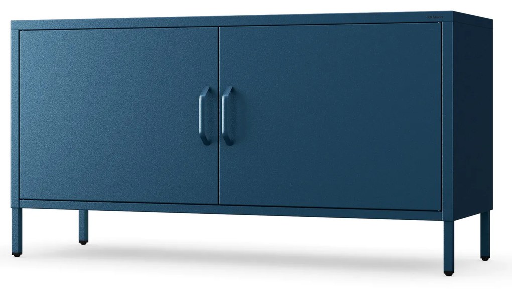 TV skrinka kovová na nožičkách tmavomodrá, 1150x595x400 mm: ROSA Modern