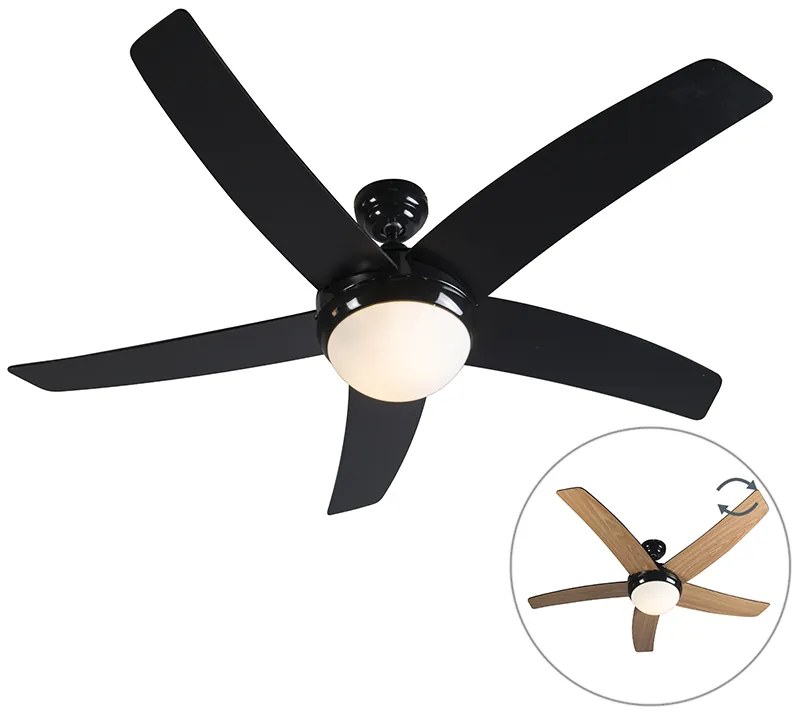 Čierny stropný ventilátor s diaľkovým ovládaním - Cool 52