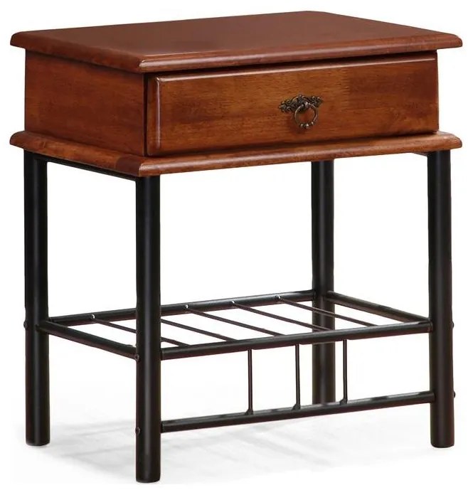 Nočný stolík FIONA 55x48 cm hnedá/čierna