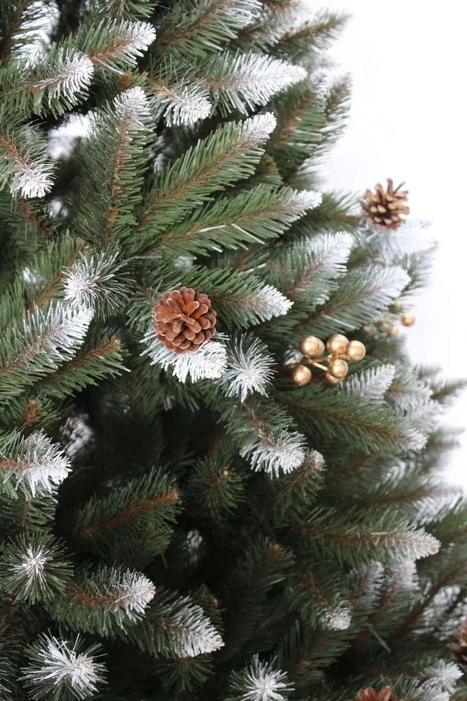 Vianočný stromček Smrek so šiškou a zlatou jarabinou 180 cm