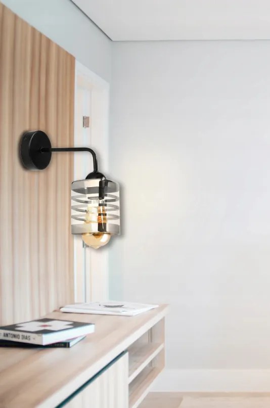 Nástenná LED lampa nad zrkadlo, sklenená, E27, LOFT