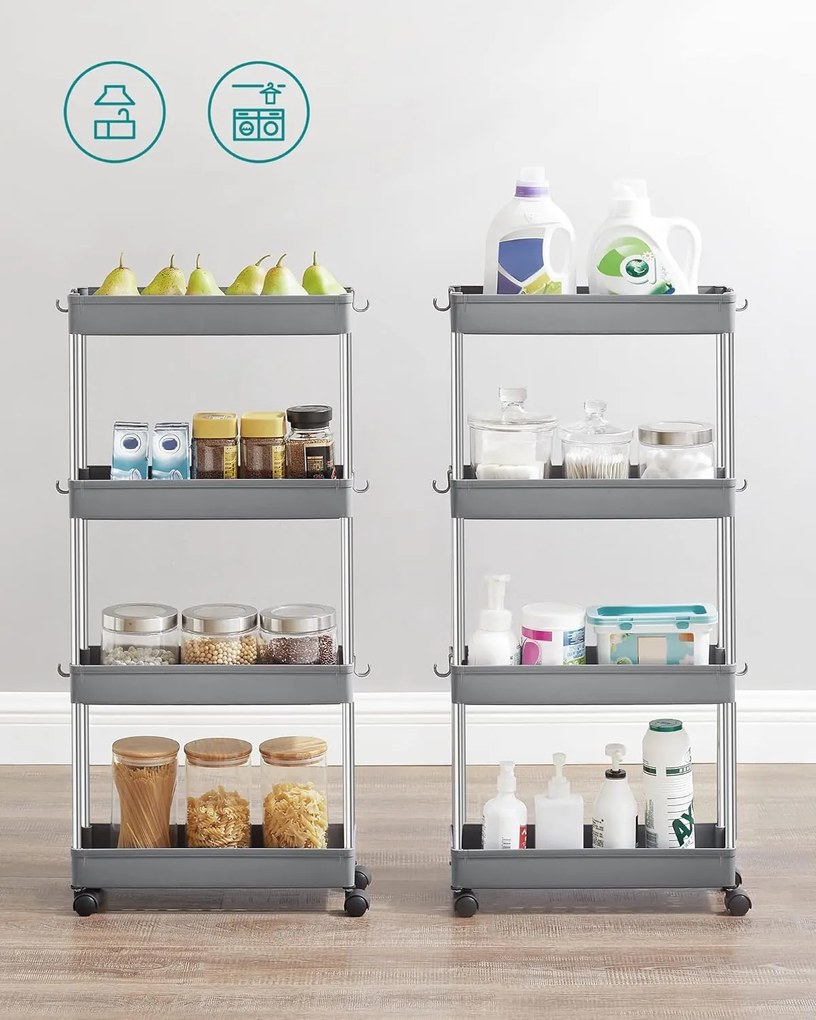 Pojízdný vozík Tulla 40 cm světle šedý