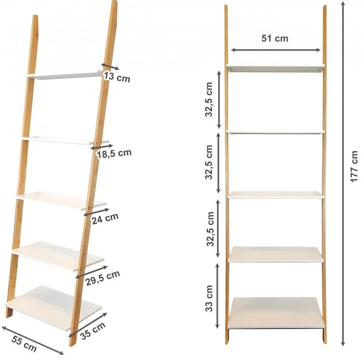 Bambusový stojan na rebrík
