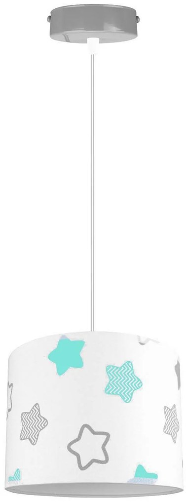Detské závesné svietidlo Child, 1x textilné tienidlo so vzorom (výber z 5 farieb), (výber z 2 farieb konštrukcie)