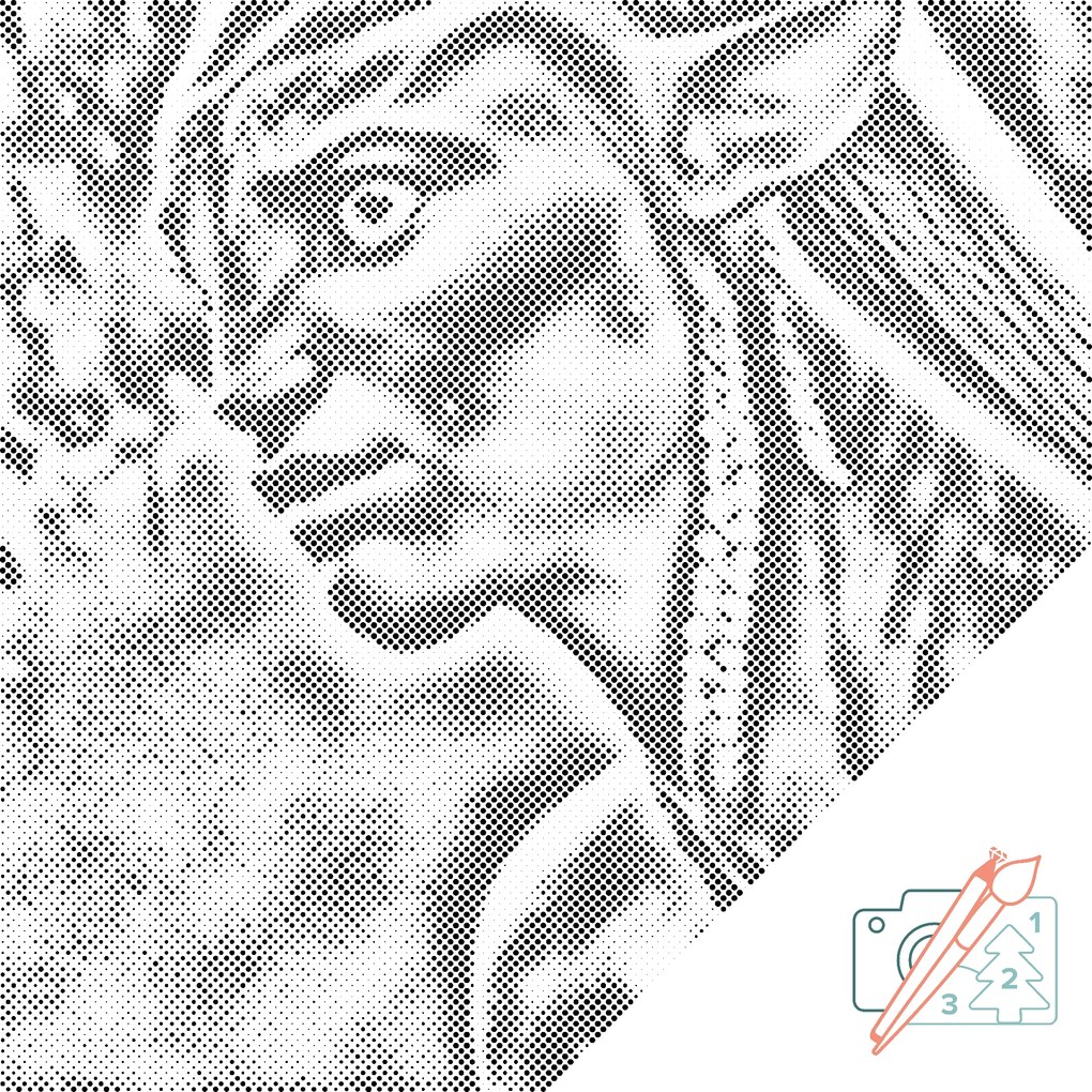 Gario Bodkovanie Avatar Rozmery: 50 x 50 cm, Rámovanie: S vnútorným rámom, Farba bodiek: Modrá