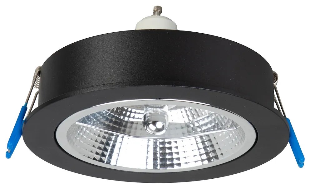 Podhľadové svietidlo Redondo, 1x čierne kovové tienidlo, b