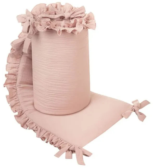 Mantinel do postieľky Belisima Mušelín old pink