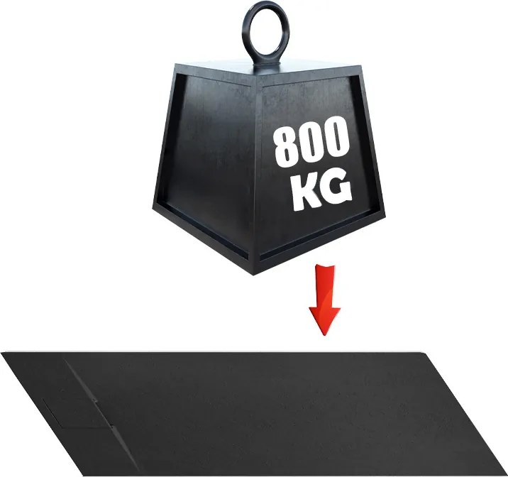 BPS-koupelny Obdĺžniková akrylátová sprchová vanička MIKO BL 110x80 čierna