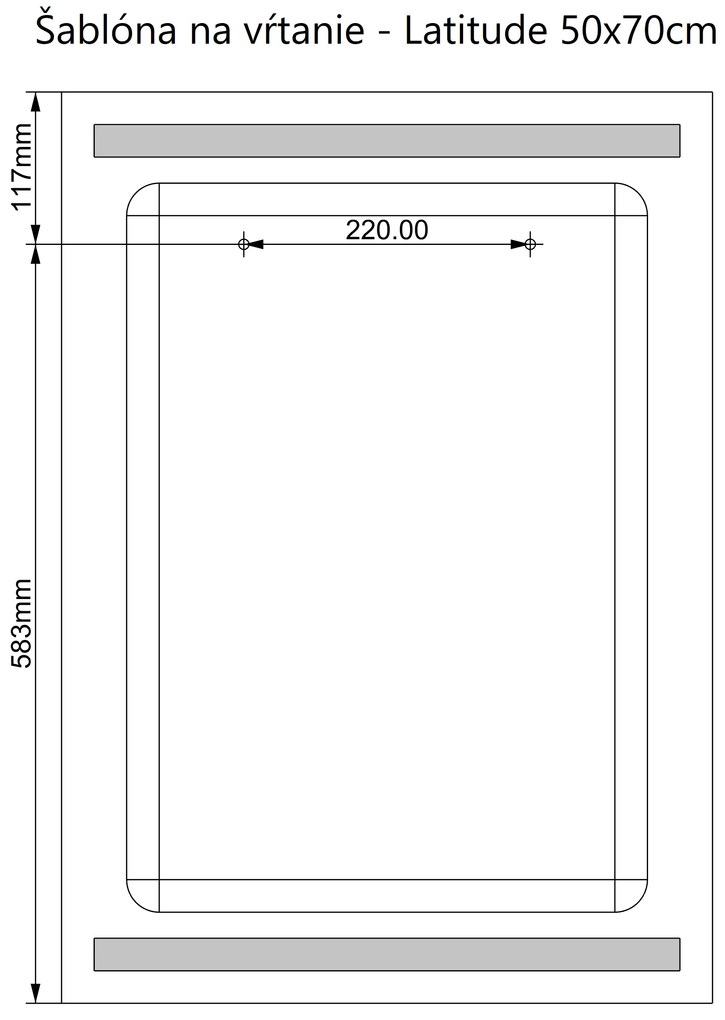 LED zrkadlo Latitudine 50x70cm teplá biela - wifi aplikácia