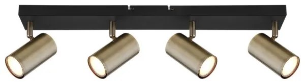 Globo 57911-4M - Bodové svietidlo ROBBY 4xGU10/35W/230V čierna/mosadz