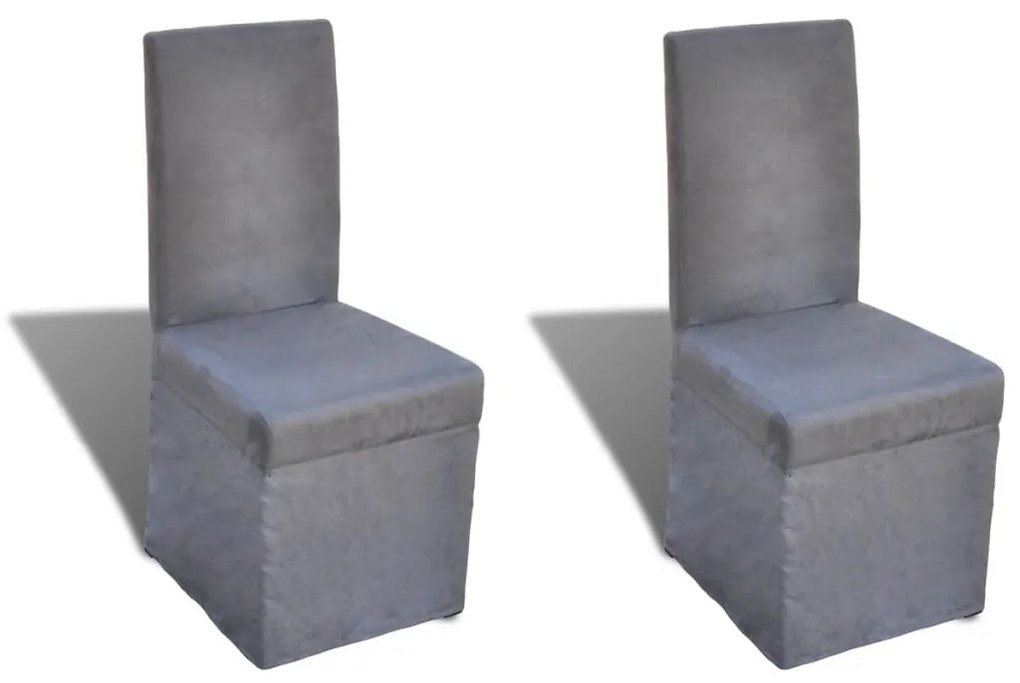 vidaXL Jedálenská stolička, 2 ks, látková, tmavo šedá